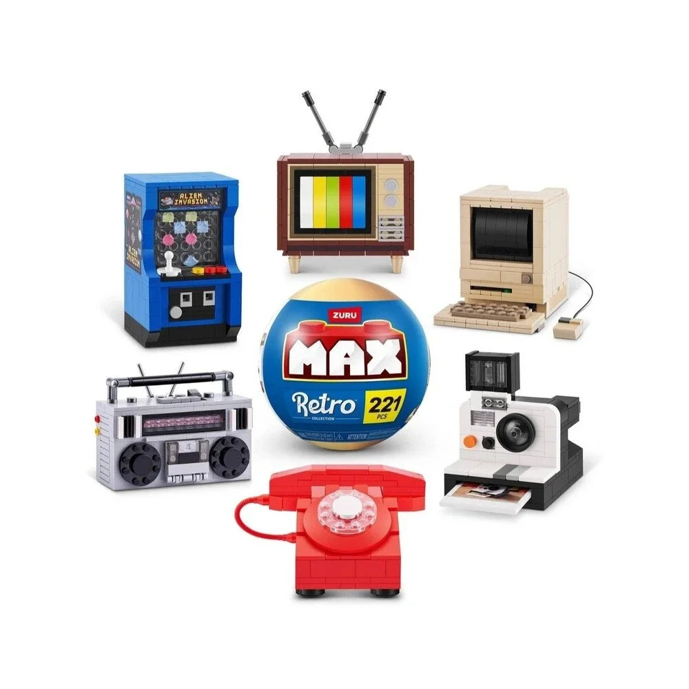 Zuru Max Premium Retro Building Bricks Boombox Radio Cassette Player 157pc NEW